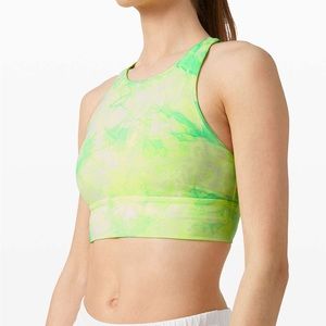 Energy Bra High Neck Long Line Shibori White Highlight Yellow Highlight Green